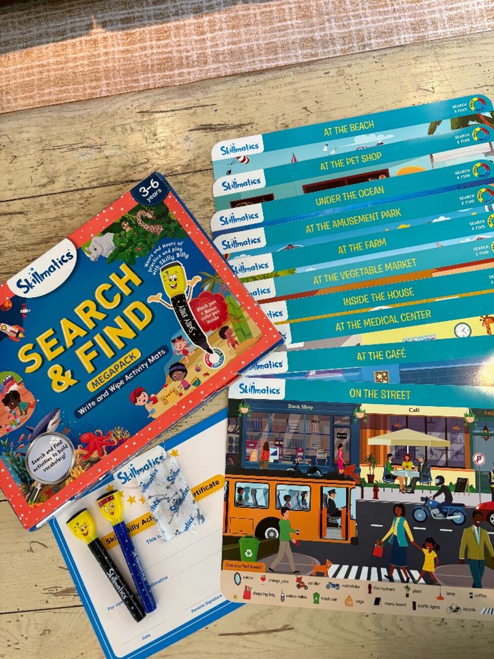 Skillmatics Search and Find Megapack - Write & Wipe Activity Mats